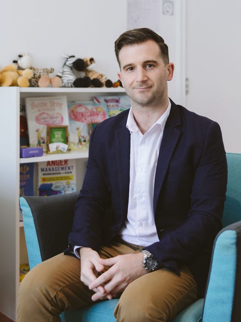 Dr. Shane Mulligan, Child and Adolescent Clinical Psychologist at Vivamus Dubai UAE in office