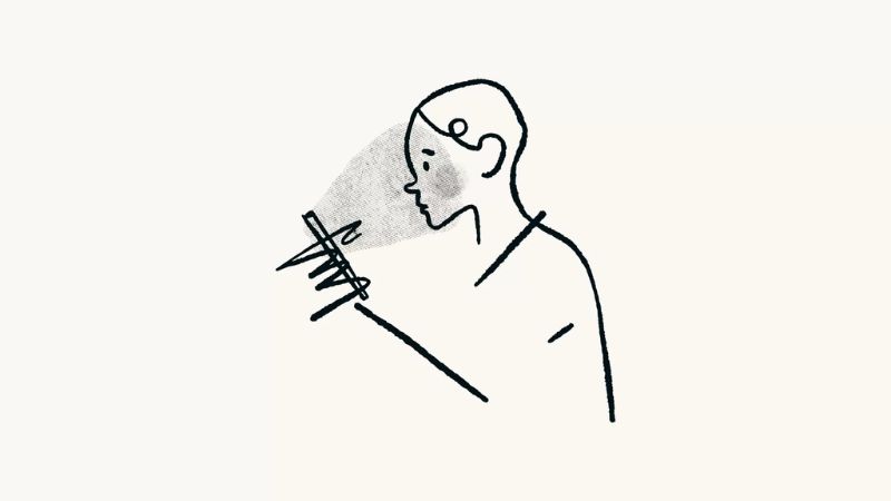 Illustration of a person looking at a smartphone, representing social isolation